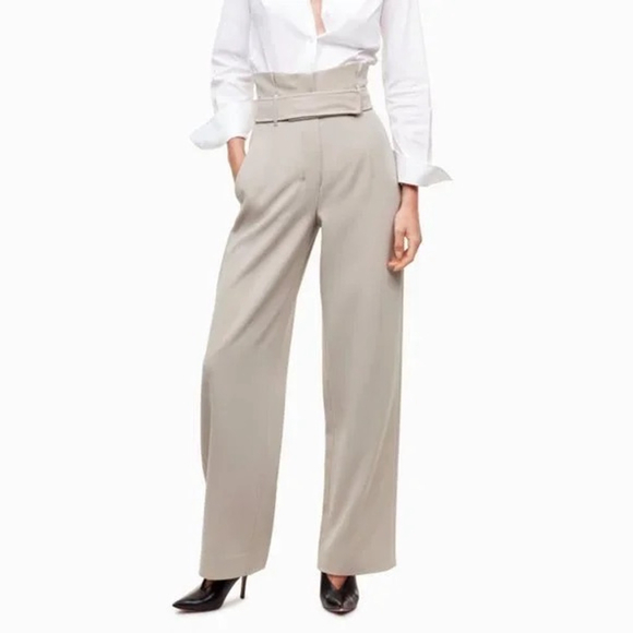 Babaton Pants - Women's Babaton Jermaine Beige Wide Leg Pants Size 4